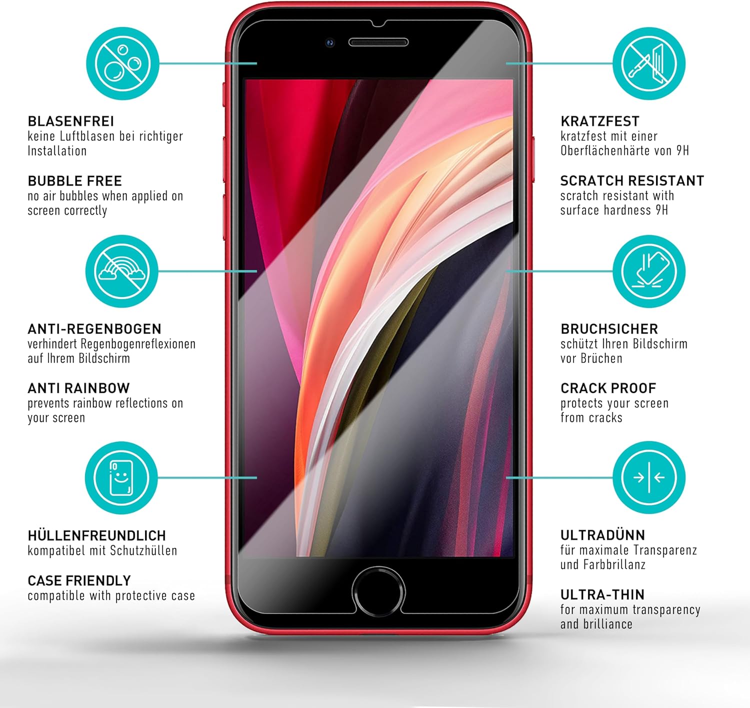 Thumbnail 5 de SmarTect iPhone SE 2020/2022 Glass Screen Protector, 3-Pack, 0.3 mm, 9H