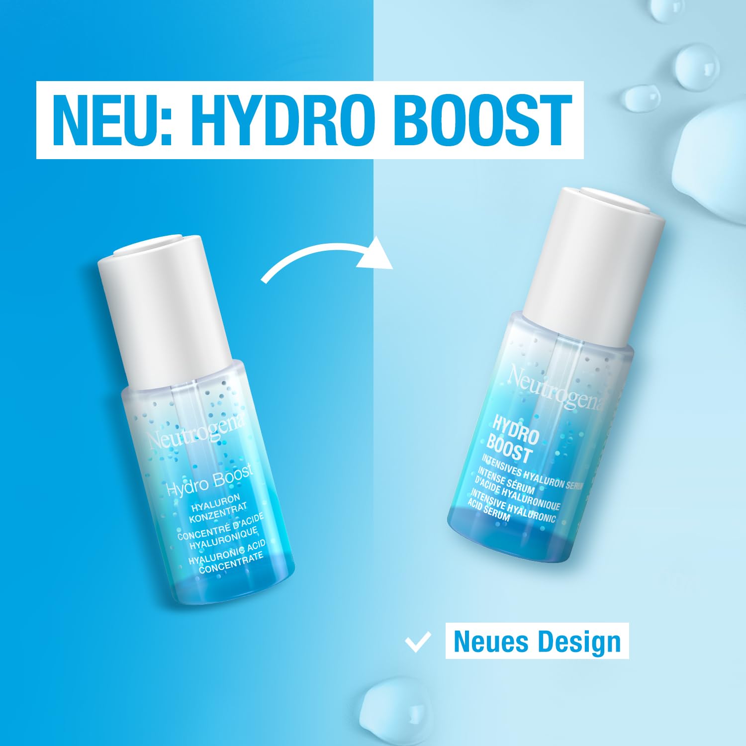 Detalle de Neutrogena Hydro Boost Hyaluron Konzentrat (2 x 15 ml) – Intensive Feuchtigkeit mit 2 Hyaluronsäurenformen