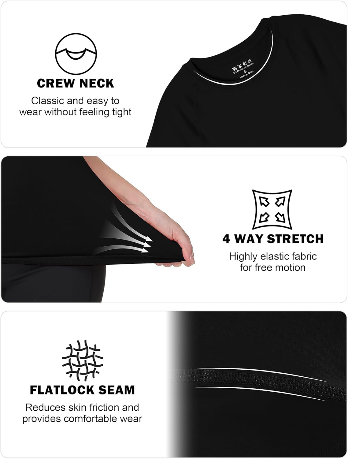 Thumbnail 2 de WISMBOX Women's Compression Base Layer Short Sleeve Top