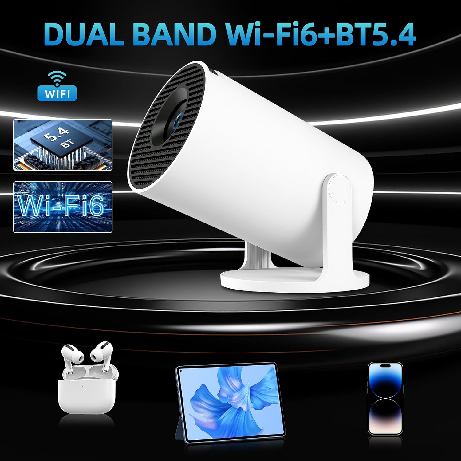 Detalle 2 de HY300pro+ Mini Projector 4K 1080P WiFi 6 📽