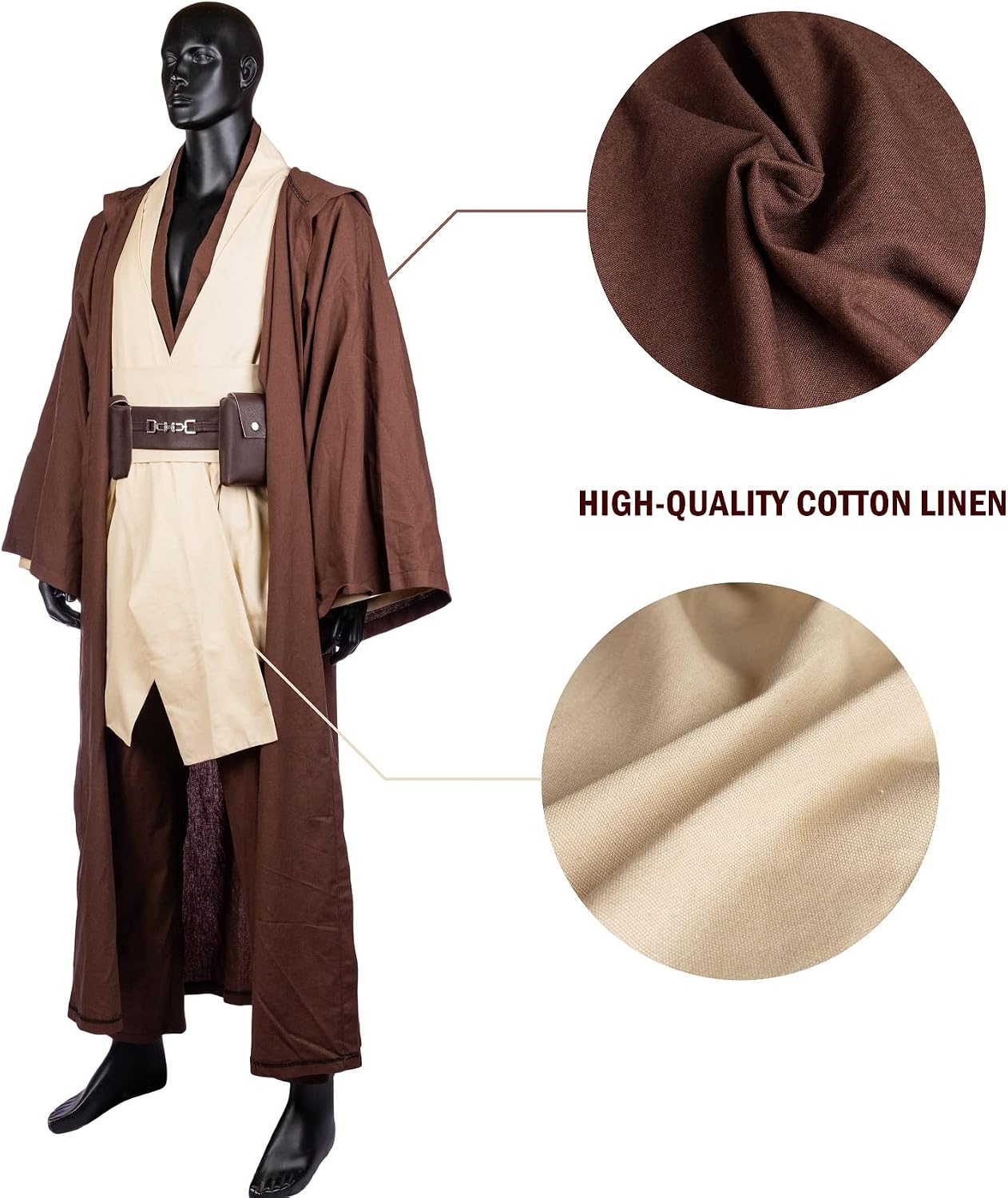 Detalle de Horizoncos Men's Hooded Costume Robe with Layered Tunic Design