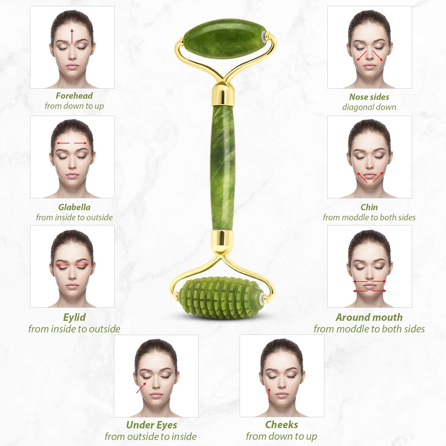 Thumbnail 6 de Bubuxy Jade Roller Massage Set Hautverjüngung