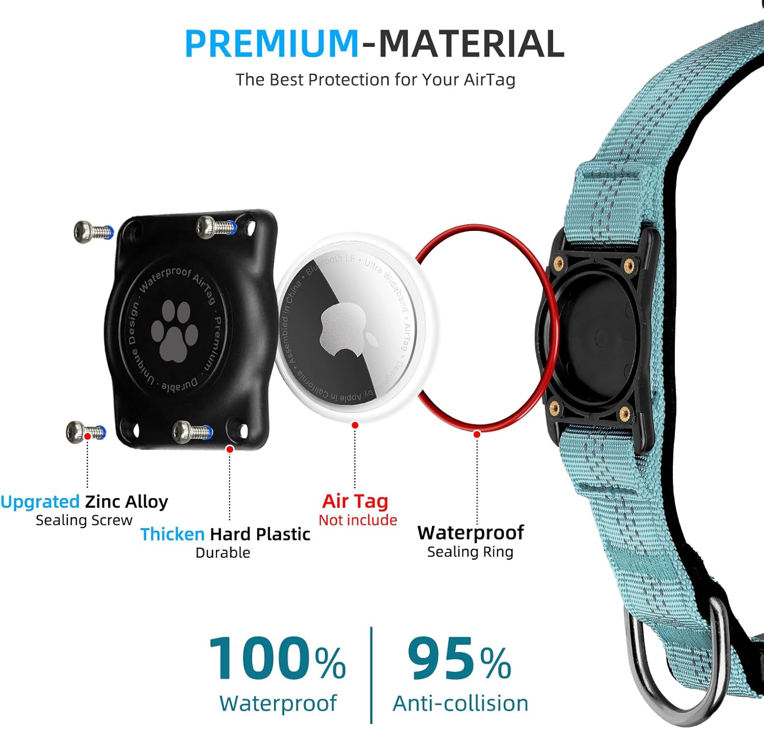 Detalle de Furrigo Upgraded AirTag Dog Collar L
