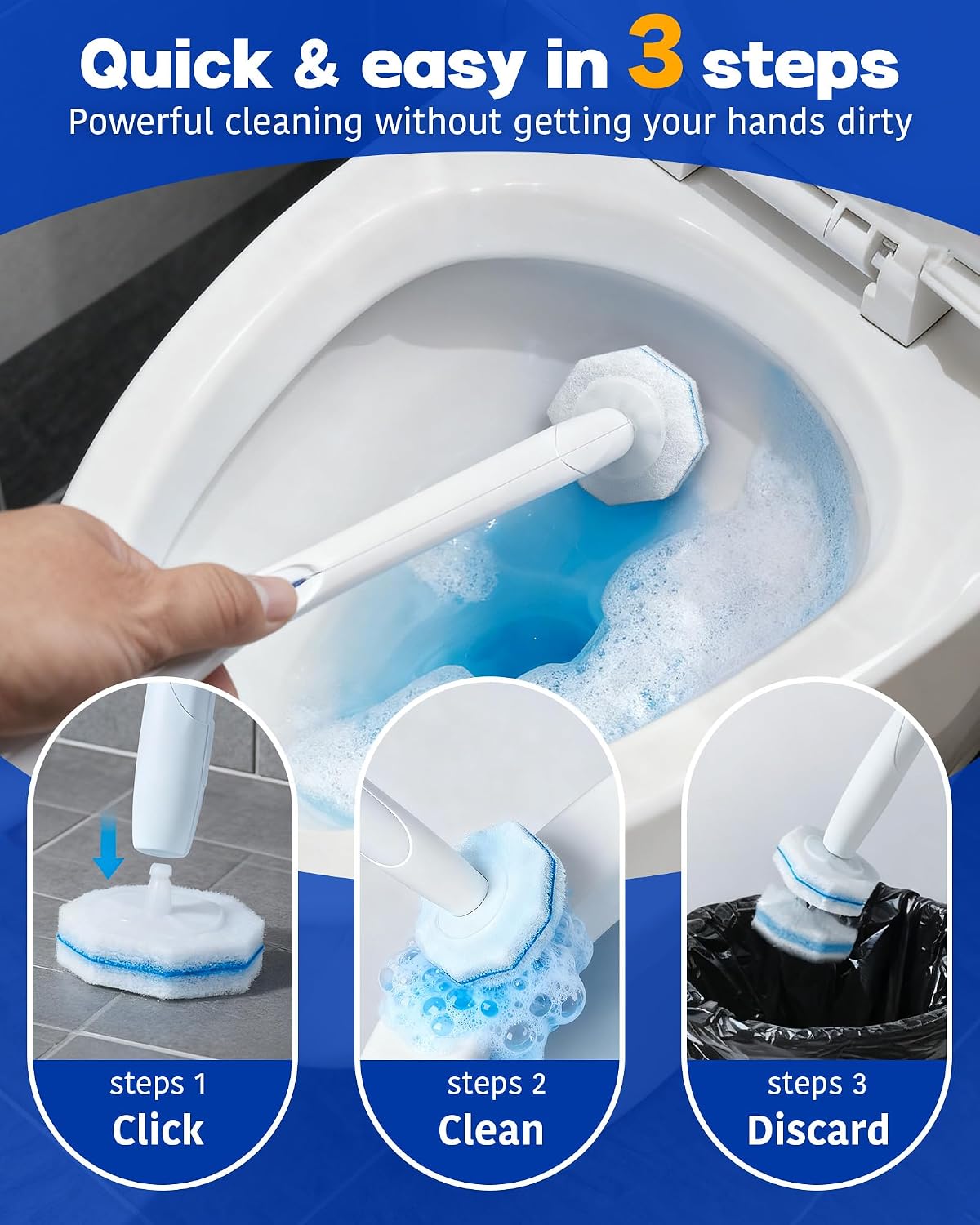 Thumbnail 6 de 50 Pack Wand Refills Compatible with Clorox Toilet Brushes