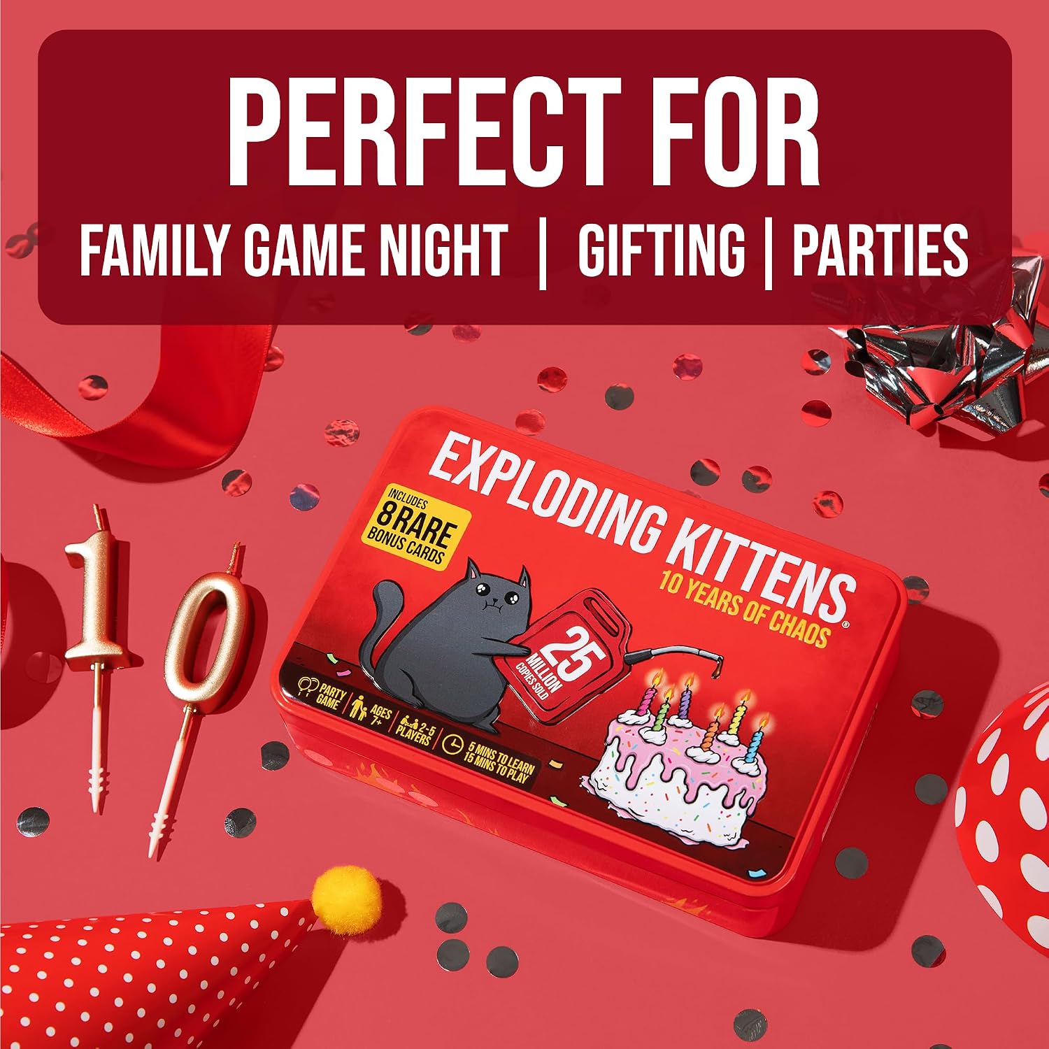 Thumbnail 5 de Exploding Kittens -10th Anniversary Collectible Tin (New Edition) – 8 Legacy Cards