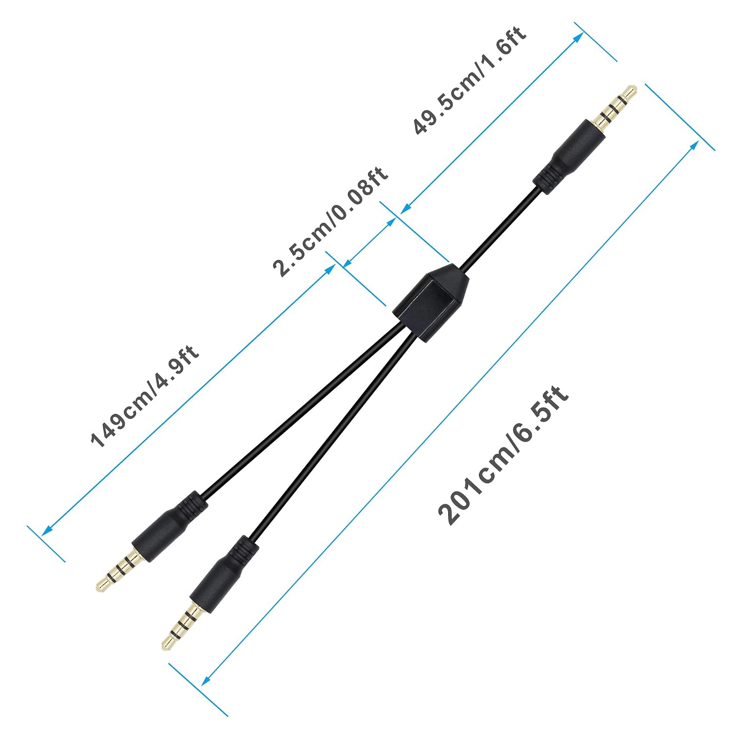 Detalle de Xilaghy 3.5 mm headphone splitter, 2m