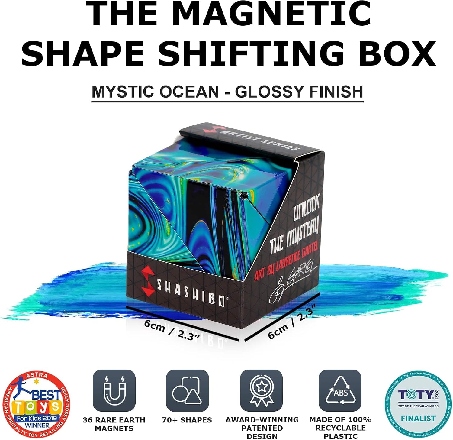 Thumbnail 1 de Shashibo Shape Shifting Box (Mystic Ocean) magnetic puzzle cube with 36 ultra-strong magnets