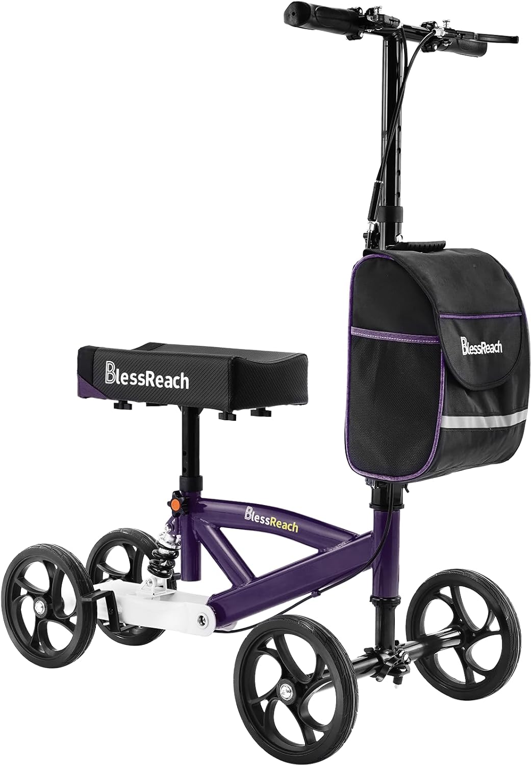 BlessReach Steerable Knee Walker Deluxe Medical Scooter (Purple) for Foot Injuries