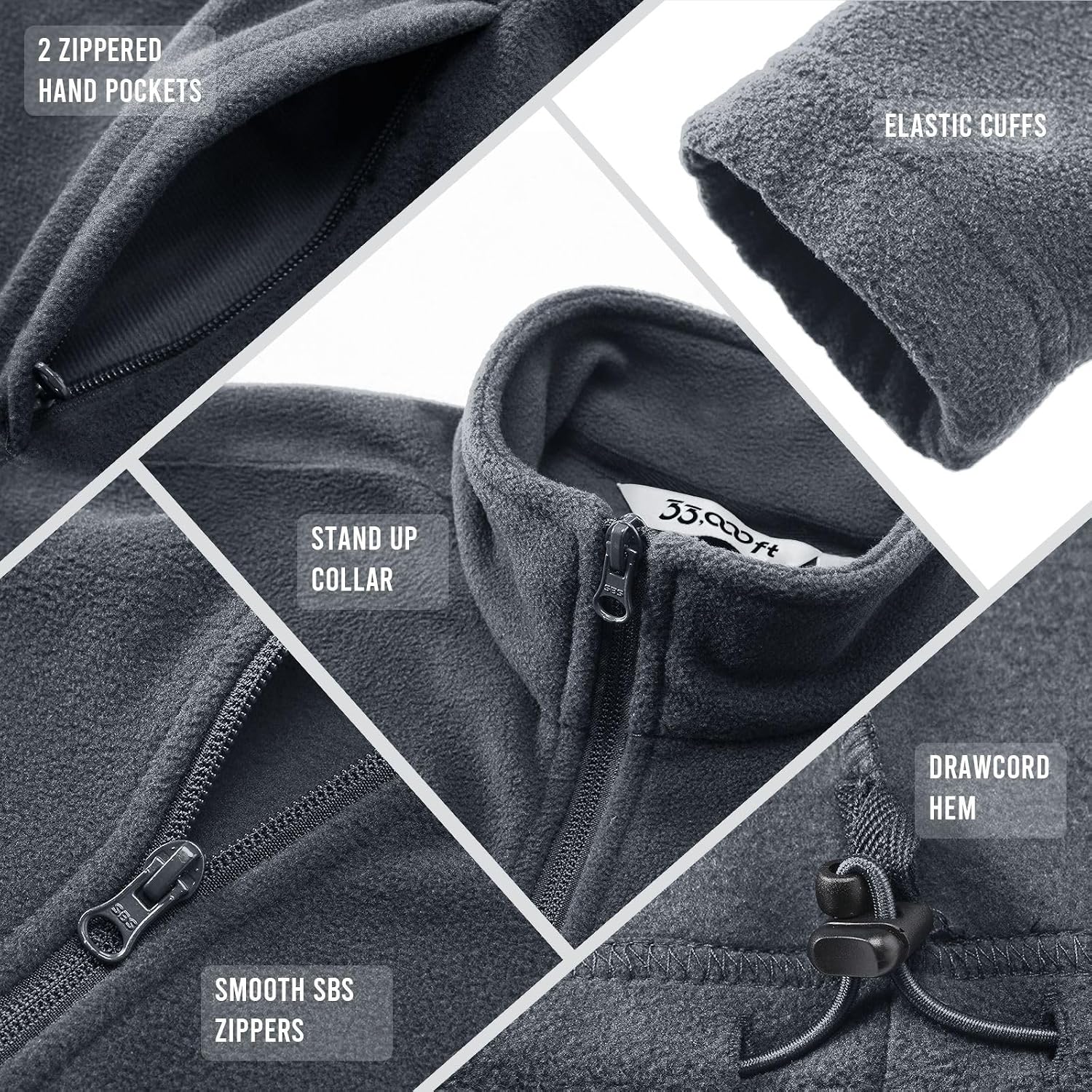 Thumbnail 3 de 33,000ft Women's Lightweight Fleece Jacket – Full Zip, Breathable Microfleece for Travel and Outdoor Wear