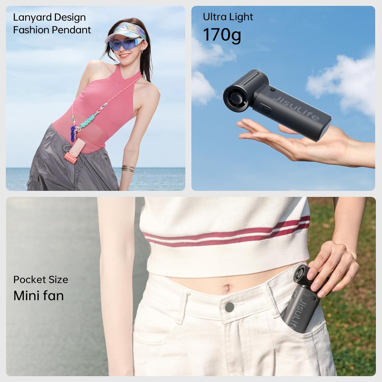 Detalle 1 de JISULIFE Life9 portable handheld fan 10m/s