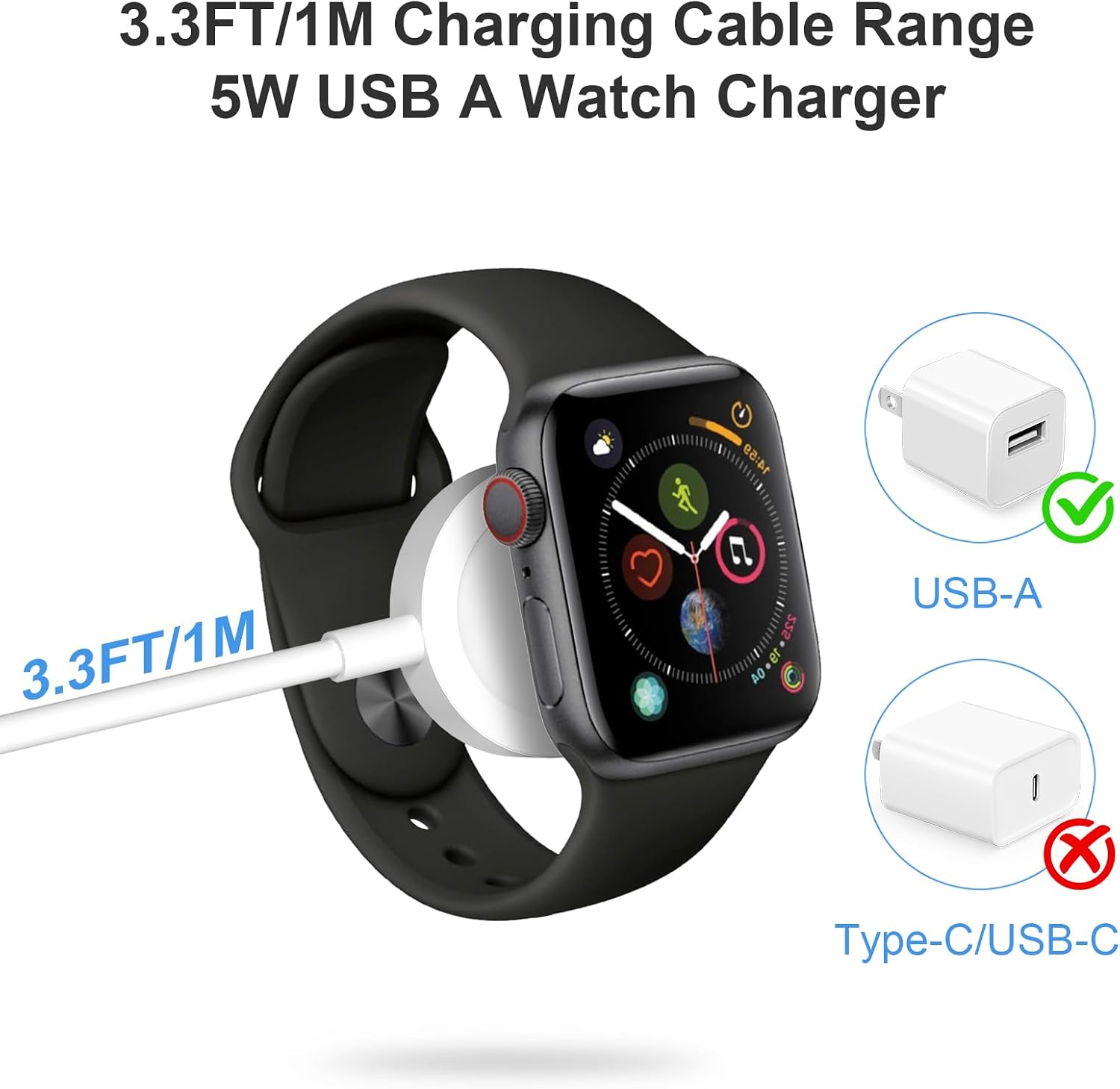Thumbnail 1 de Magnetic Apple Watch Fast Charger 3.3ft