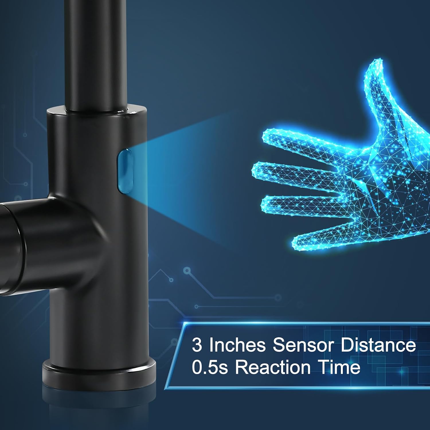 Detalle 2 de GIMILI Touchless Kitchen Faucet, Glossy Black