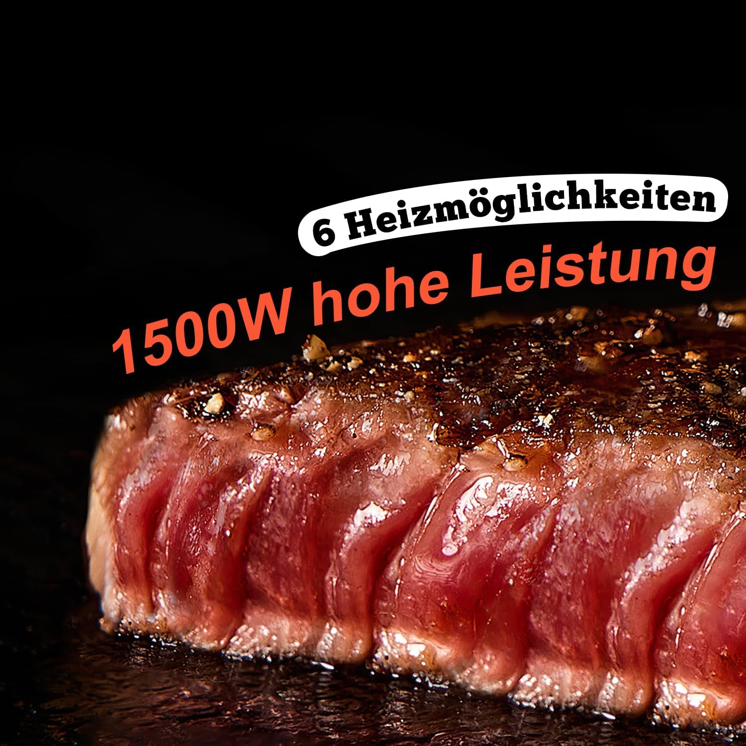Thumbnail 1 de CUSIMAX Steak Grill 1500W – Elektrischer Tischgrill mit Deckel, Touchpanel und abnehmbarer Grillplatte