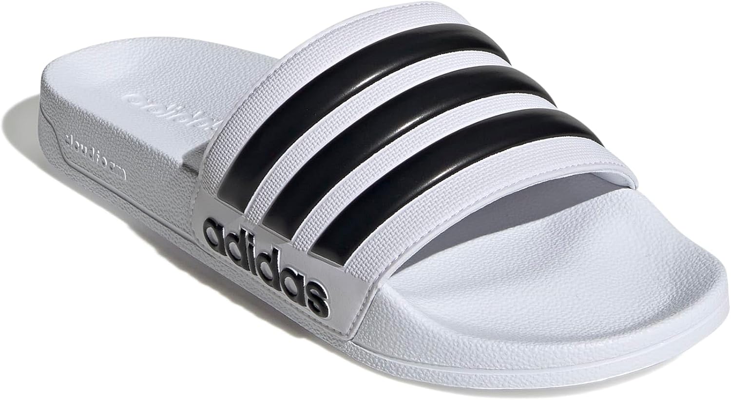 Detalle de Adidas Adilette Shower Slides Slipper unisex, Cloud White/Core Black/Cloud White, Größe 43 EU
