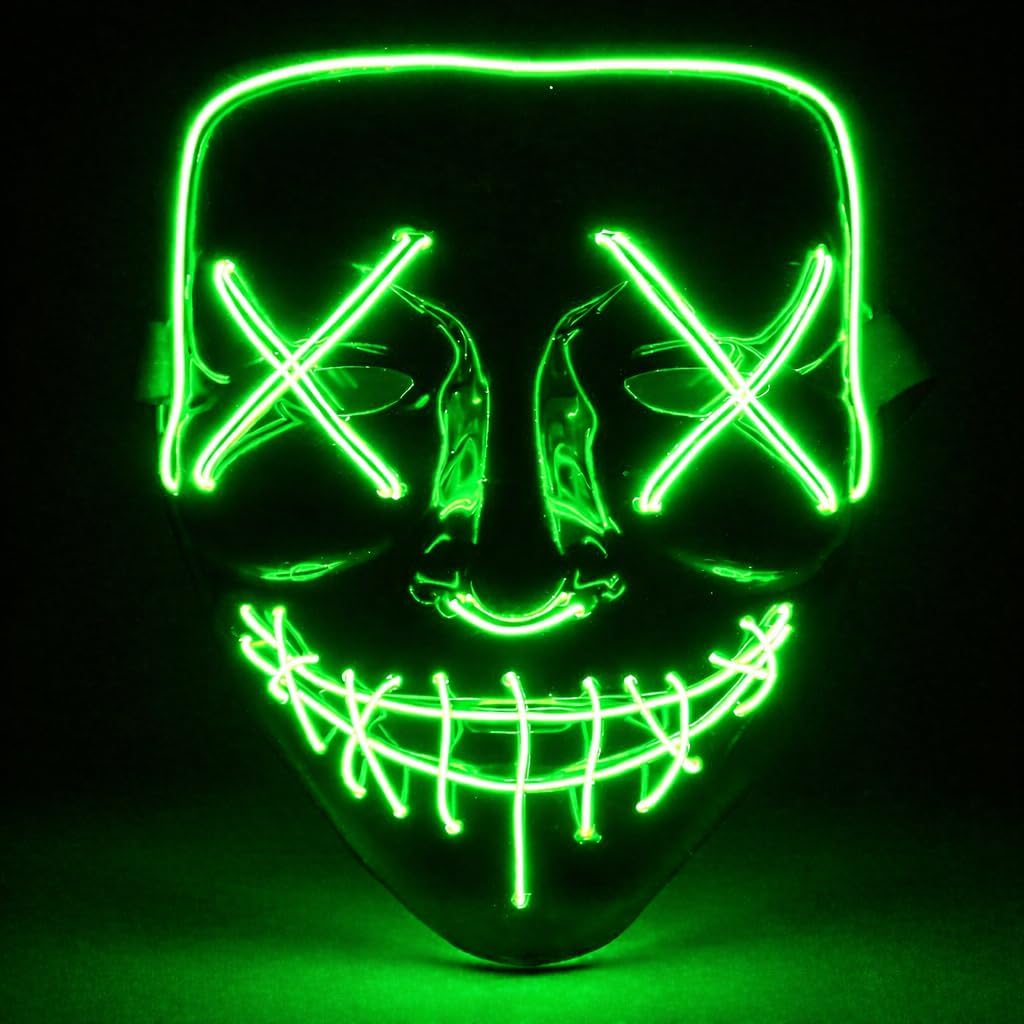 Detalle de TK Gruppe Timo Klingler Purge LED-horrormasker met 3 instelbare lichteffecten