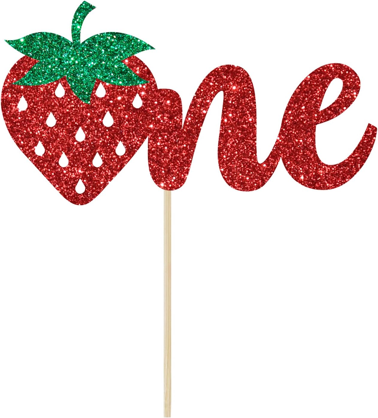 Thumbnail 5 de Strawberry Cake Topper Glitter Cardboard