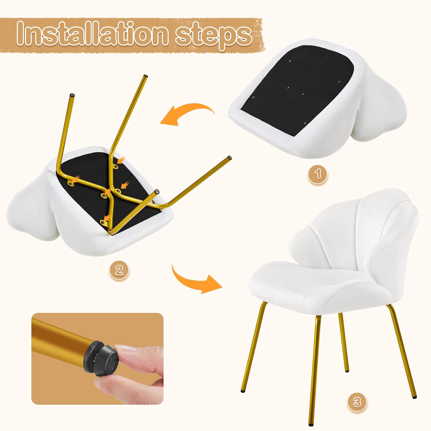 Thumbnail 6 de Yaheetech Poltrona Shell in velluto 56 cm