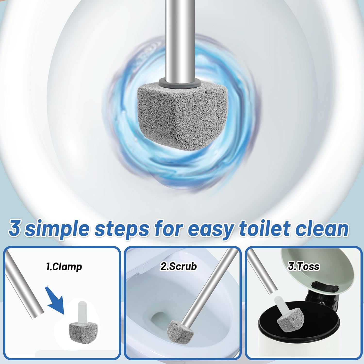 Thumbnail 4 de YINGMORE Pumice Stone Toilet Bowl Cleaner with Long Handle and 8 Refills