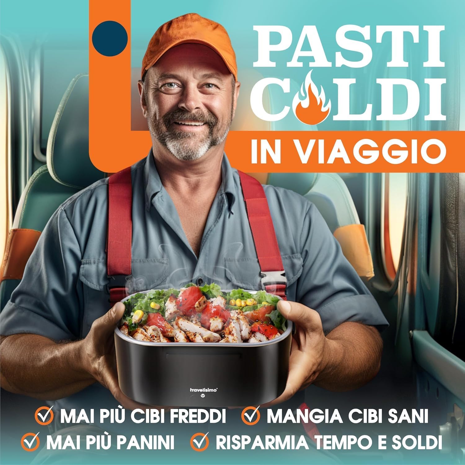 Thumbnail 1 de TRAVELISIMO Scaldavivande elettrico portatile 100W da 1,5L con doppia alimentazione 220V/12V/24V