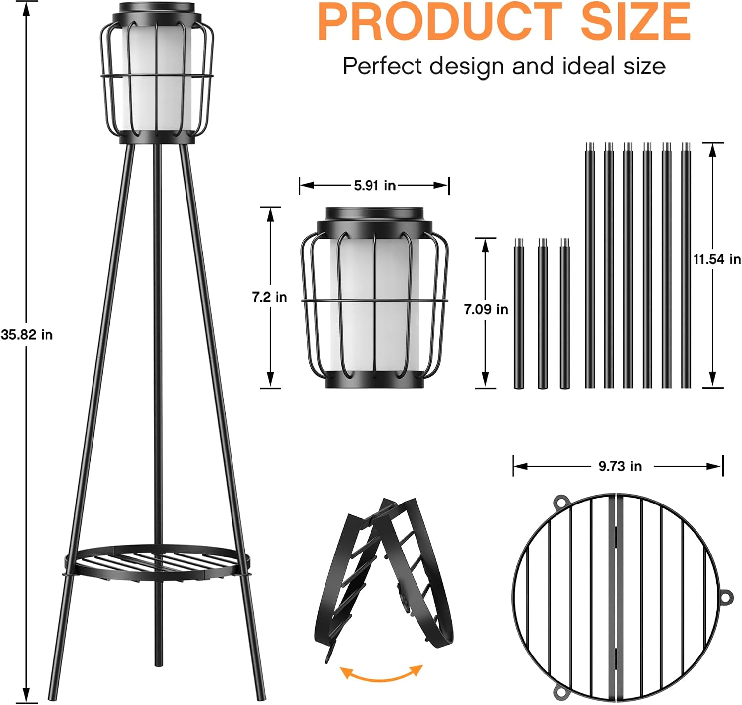 Detalle de MXwcy Solar Plant Stand Lights, Metal