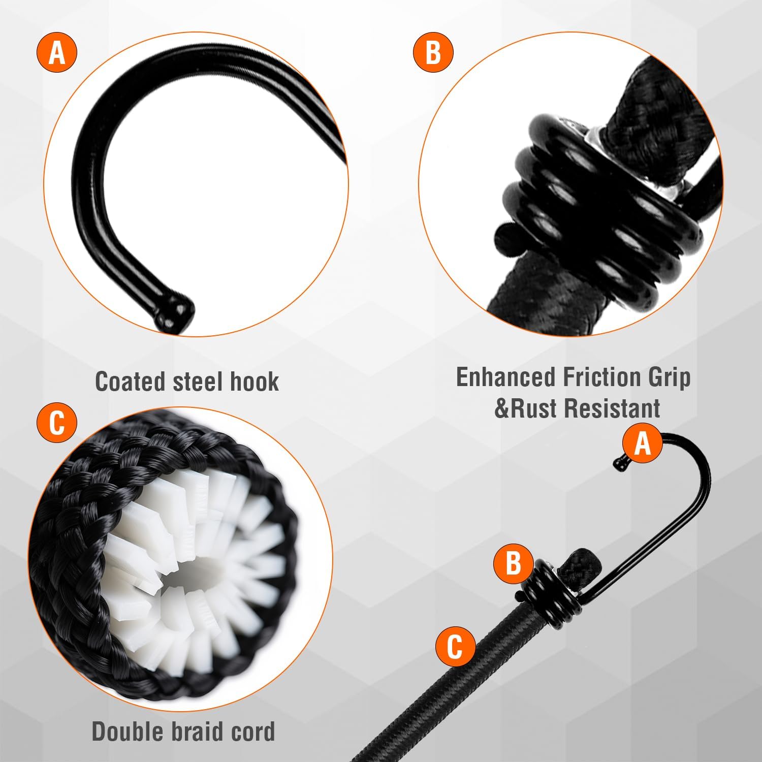 Thumbnail 4 de GINKGO 12 Pack Bungee Cords with Hooks
