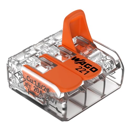 Detalle de Wago 221-413 Splicing Connector 3 Conductors with Lever — 0.14–4 mm², Pack of 50