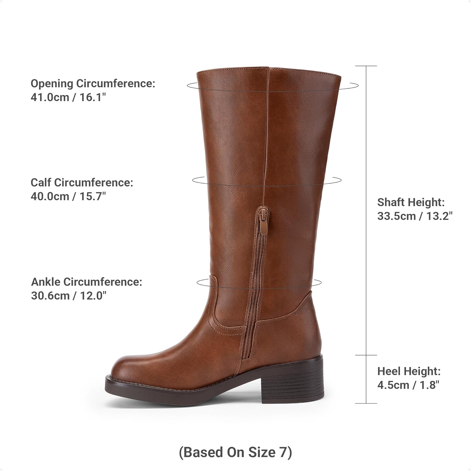 Thumbnail 3 de DREAM PAIRS Women’s Square Toe Platform Chunky Block Heel Knee-High Riding Boots