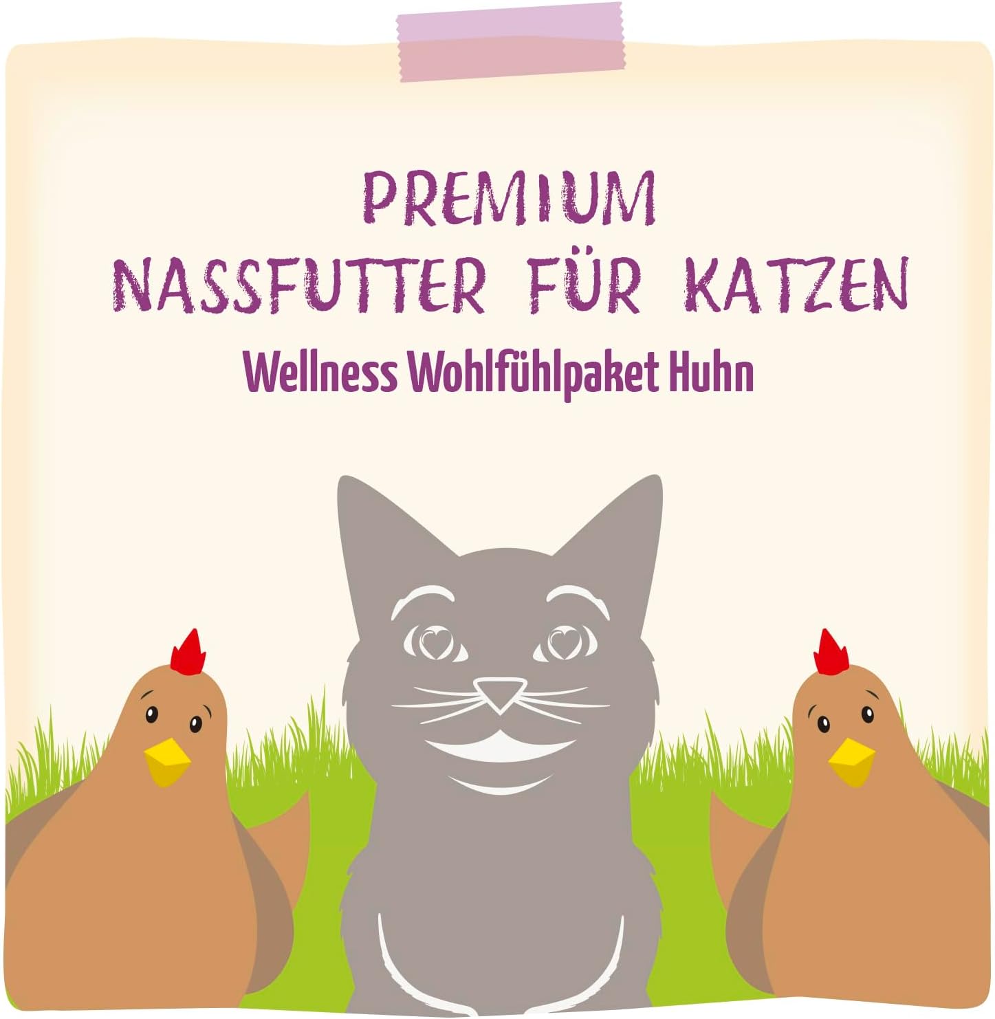 Detalle 2 de MjAMjAM Premium Nassfutter Katzen – Wellness Wohlfühlpaket Huhn, 12er Pack (12 x 125 g), getreidefrei mit extra Fleisch