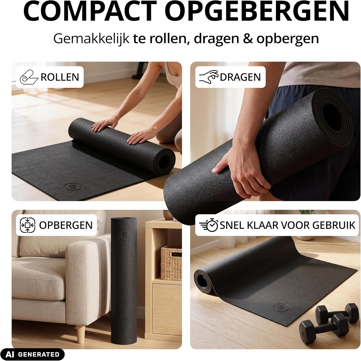 Thumbnail 4 de BeMaxx vloermat voor fitnessapparaten van PVC, 140 x 70 cm, antislip