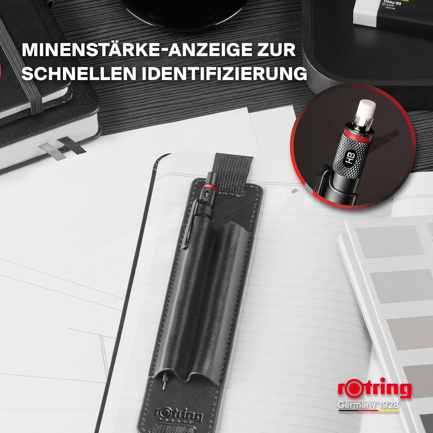 Thumbnail 6 de Rotring 600 Druckbleistift 0,5 mm Geschenkset mit Etui & Notizbuch