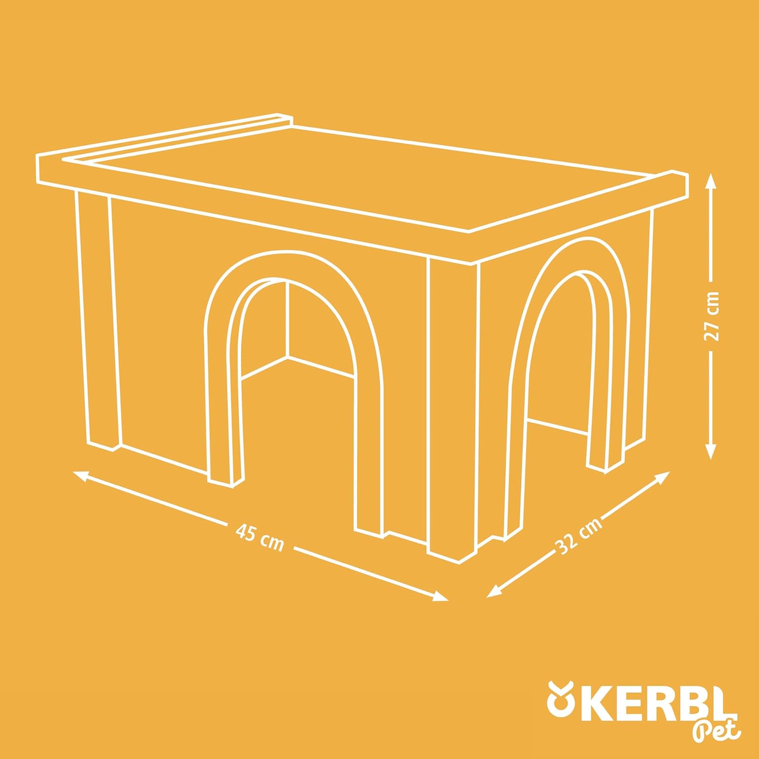 Detalle de Kerbl Pet Nagerhaus – wetterfestes Kleintierhaus mit Dachplattform, 45x32x27 cm