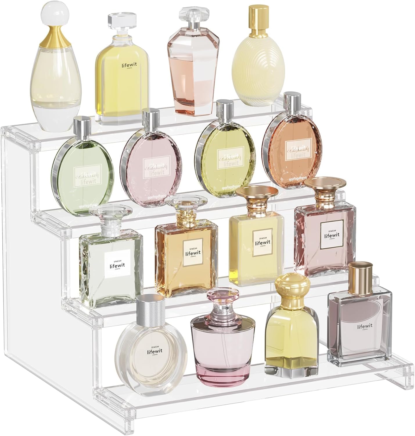 Detalle de Lifewit 22062 12-Inch Clear 4-Tier Display Riser Organizer