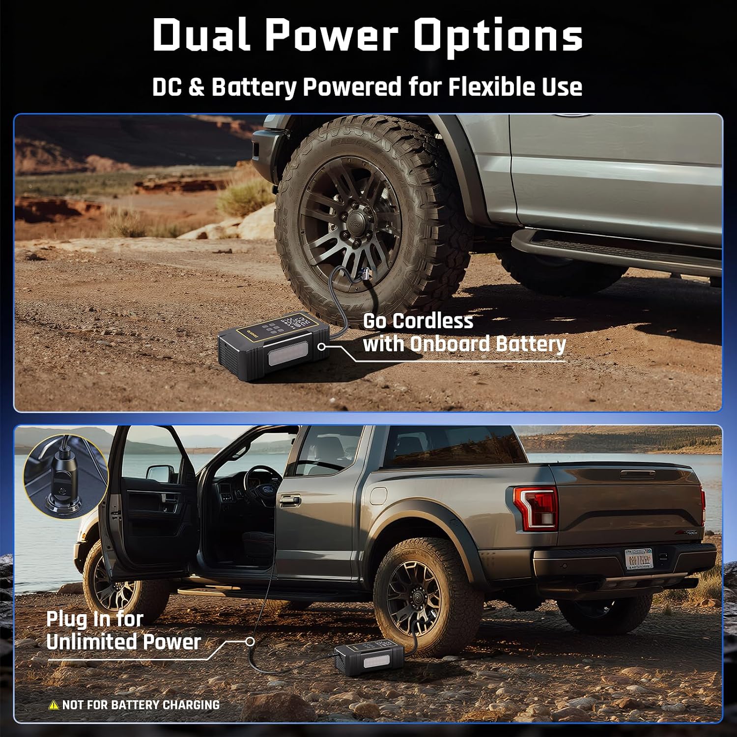 Detalle 2 de OlarHike Powerful 12000mAh Tire Inflator 150PSI
