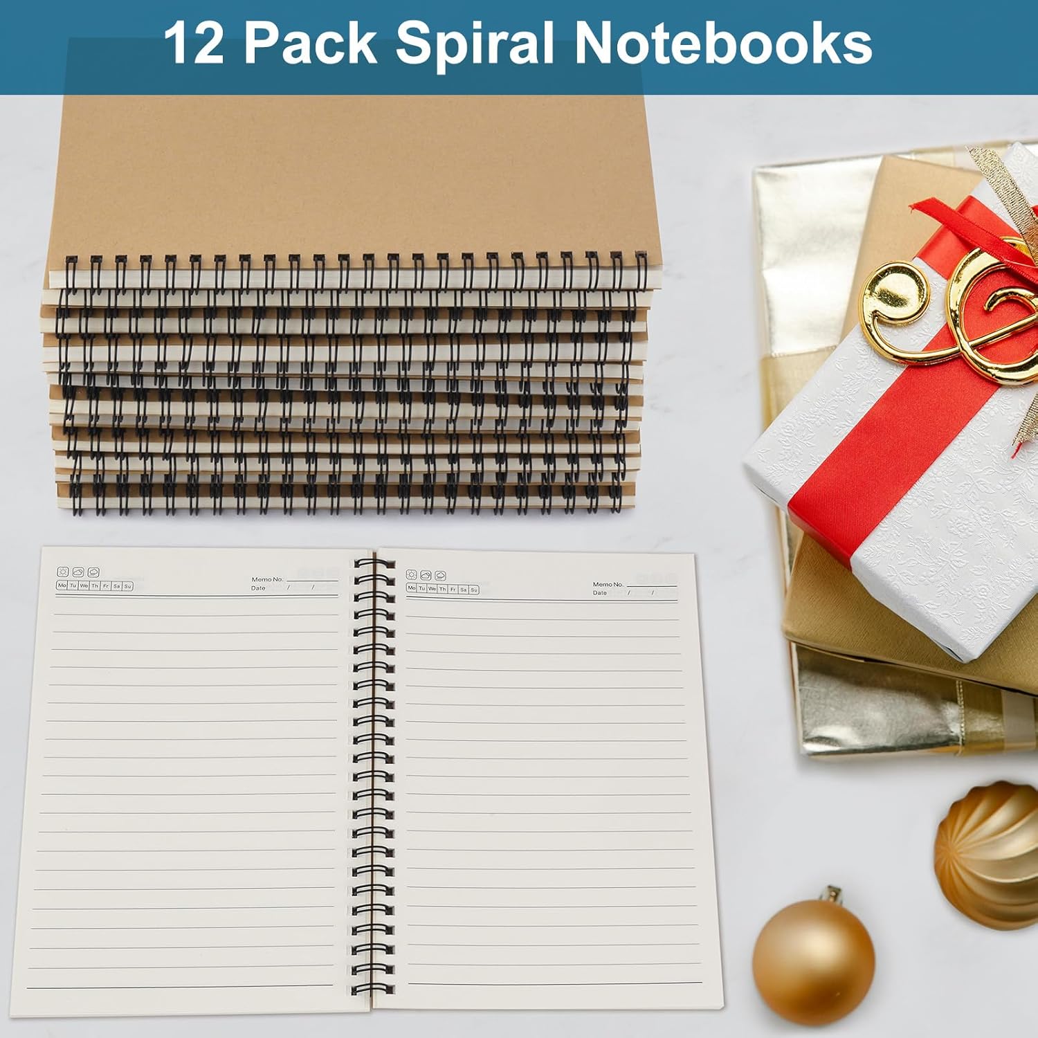 Thumbnail 5 de ZCZN A5 Lined Notebook 12-Pack (Spiral Notebooks) for School, Study & Office Notes