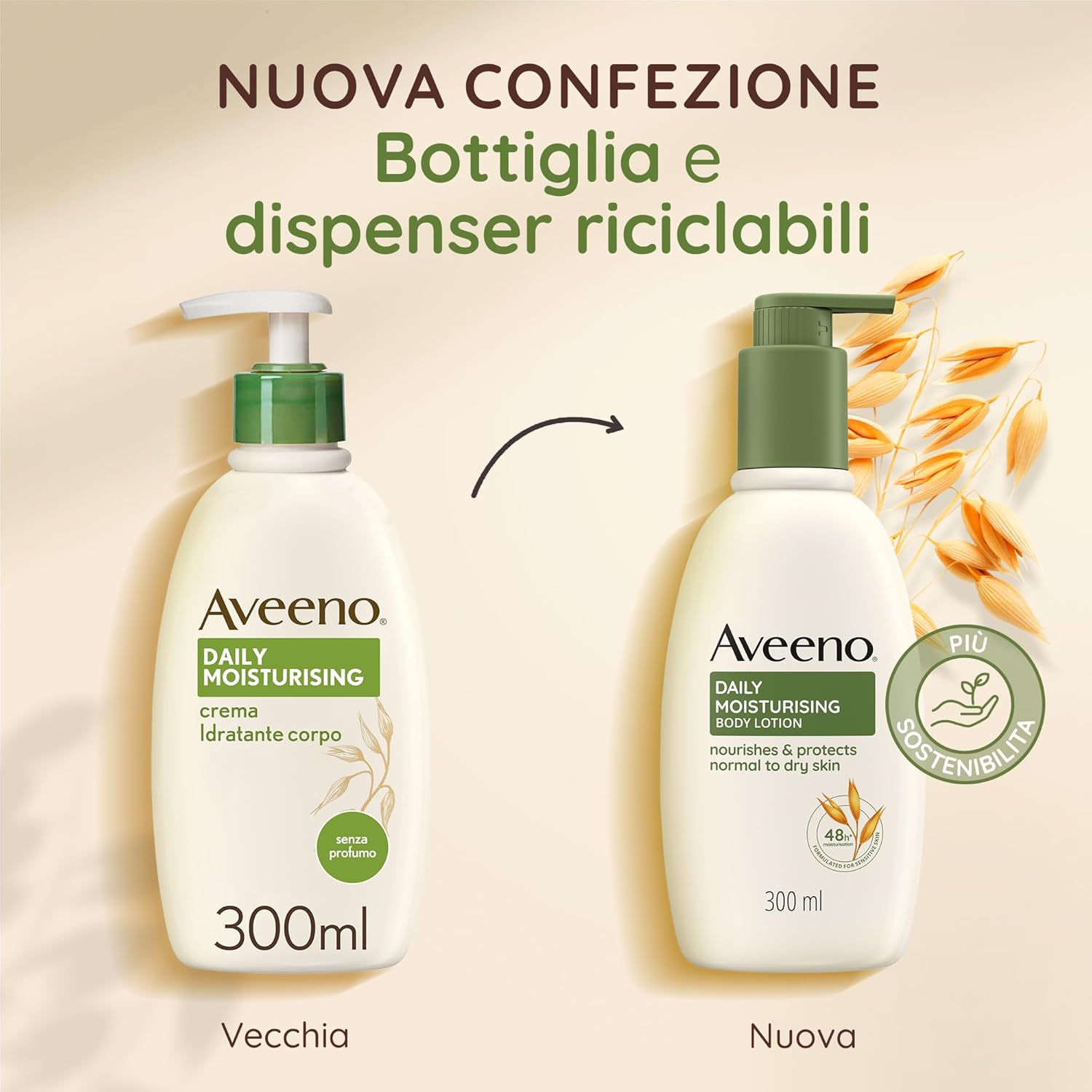 Thumbnail 5 de Aveeno Daily Moisturising Lozione Corpo con Avena Colloidale Prebiotica, senza profumo, 300 ml