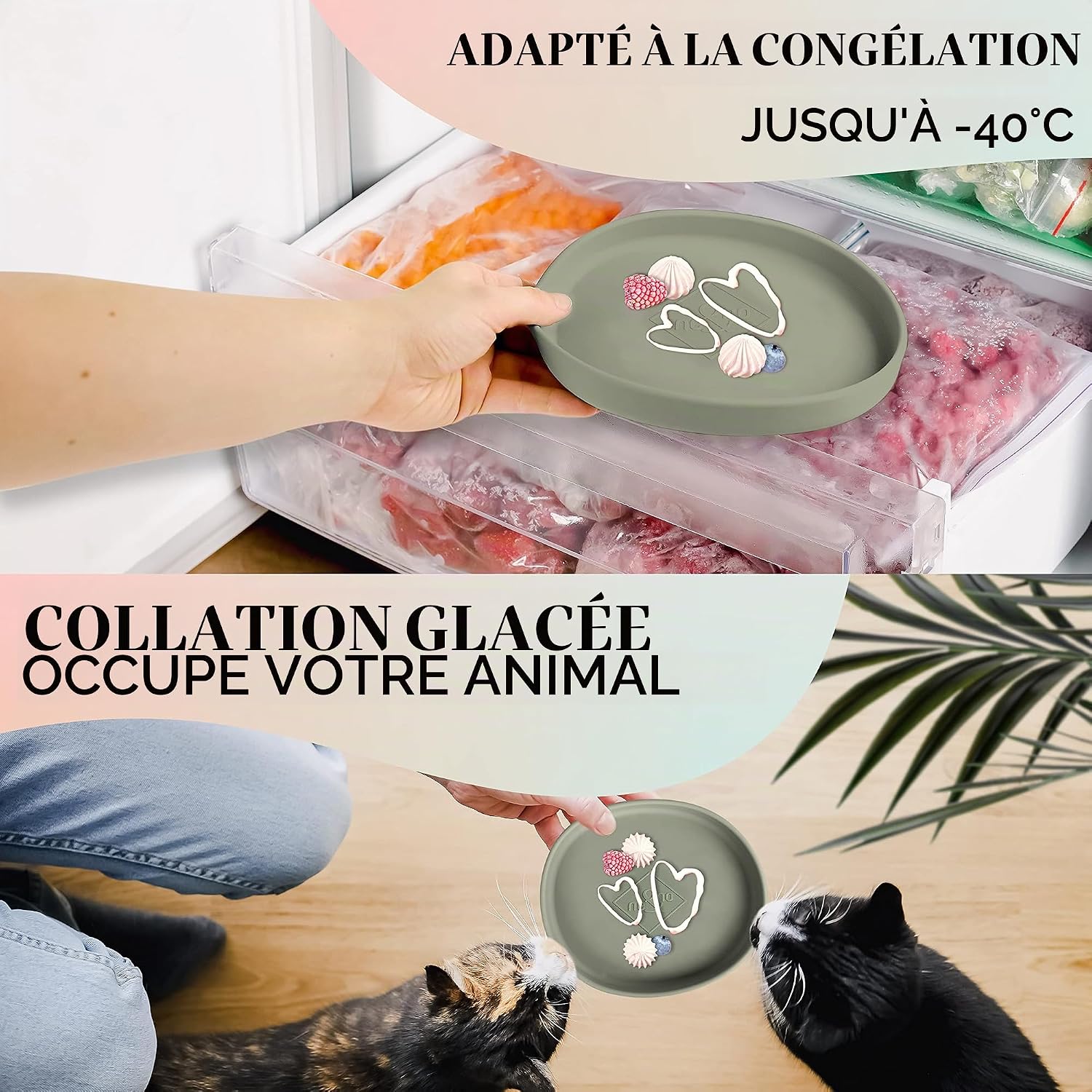 Thumbnail 4 de ne&no Nala Collection platte siliconen kattenvoerbak, 300 ml, saliegroen