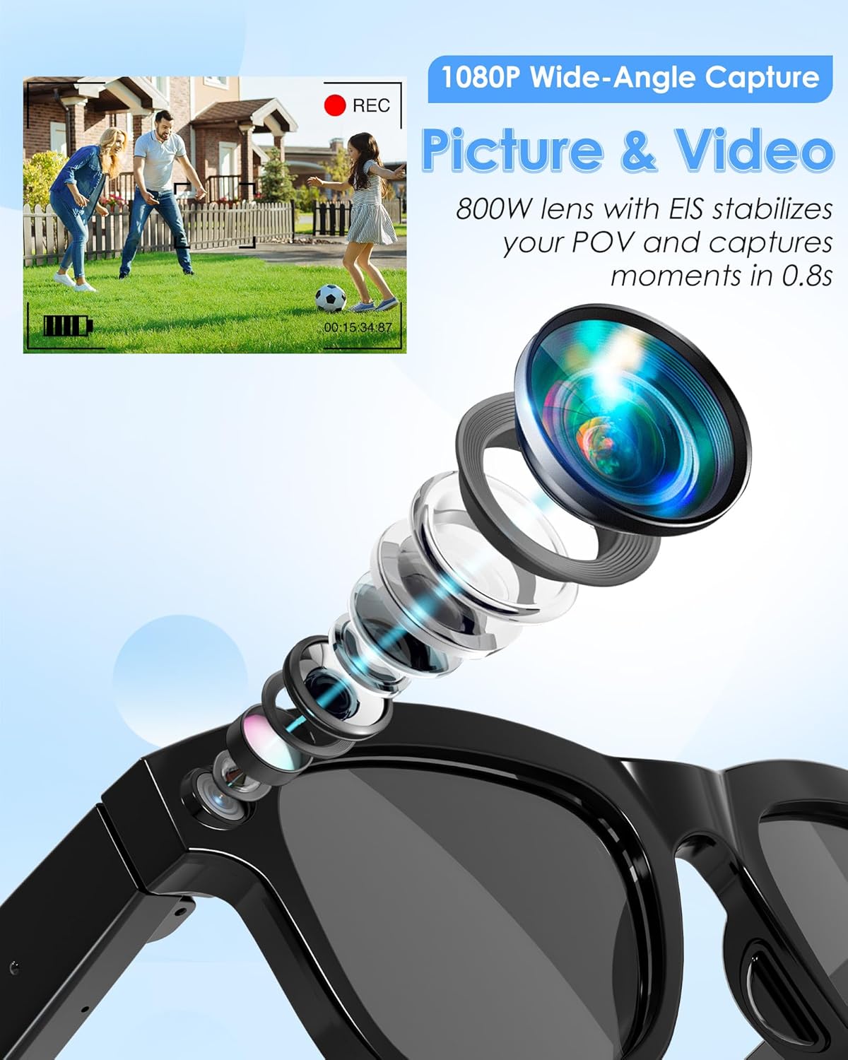 Thumbnail 2 de Coucur 800W AI Smart Glasses with ChatGPT assistant