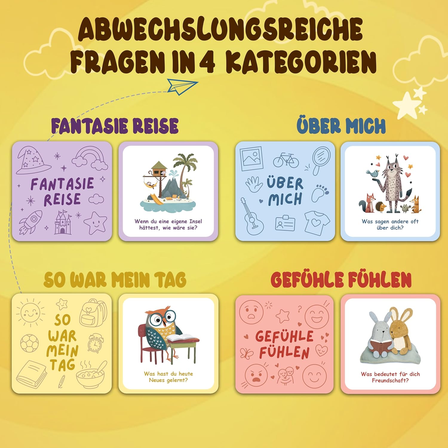 Detalle 2 de 56 Gesprächskarten für Kinder – Erzählkarten, Gefühle, Selbstreflexion und Fantasie