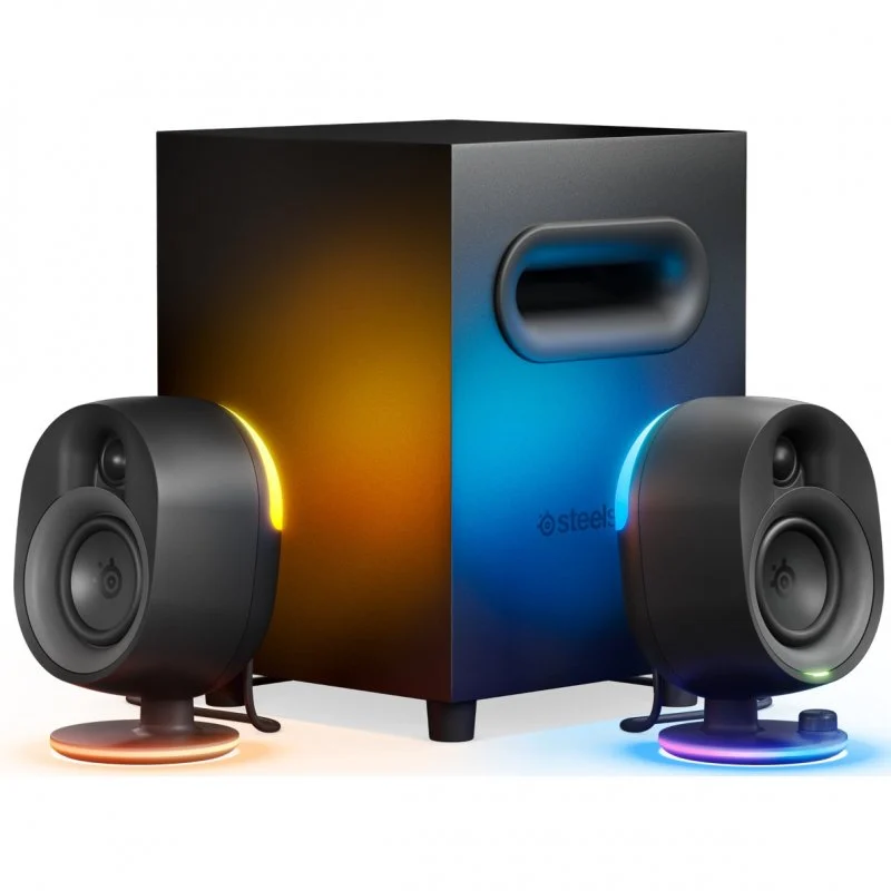 Detalle de SteelSeries Arena 7 altavoces gaming 2.1 RGB con Bluetooth