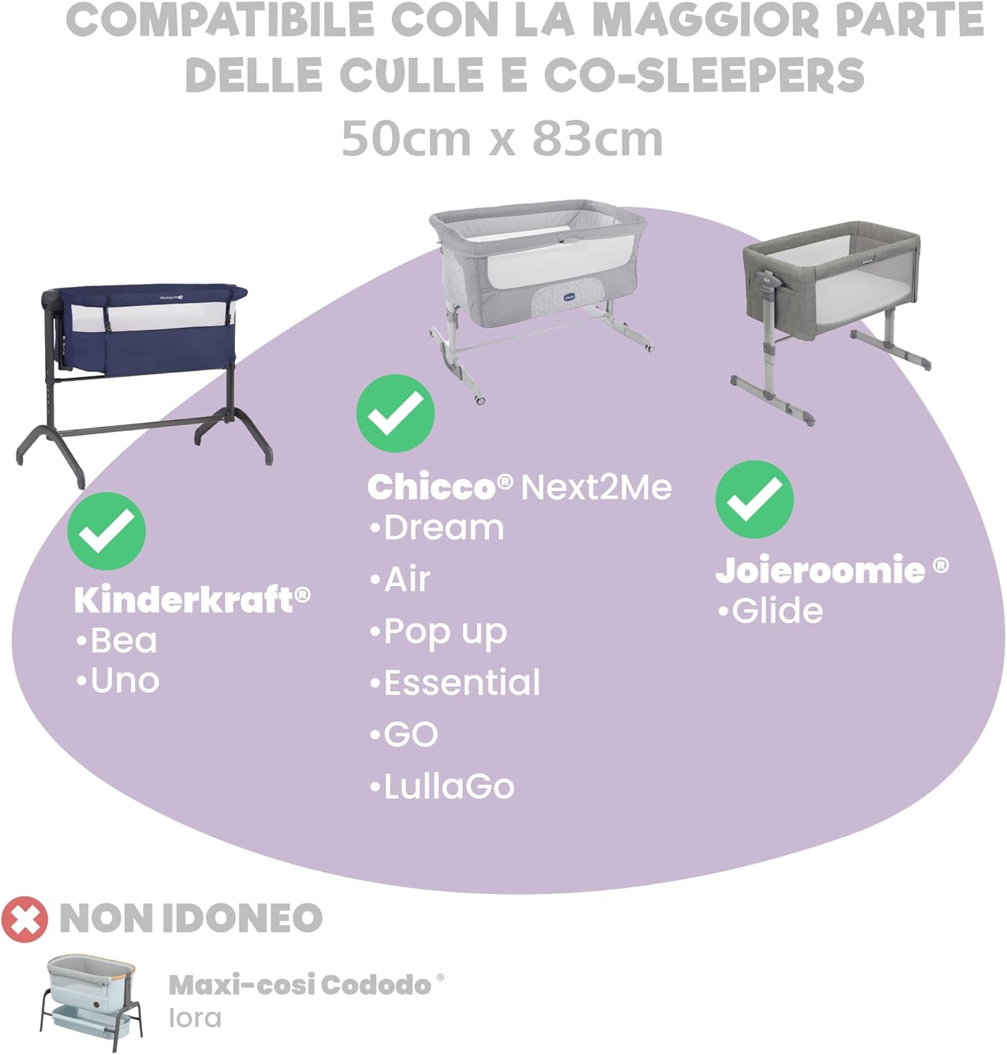 Thumbnail 4 de Lenzuola Next To Me 3-in-1 di Sweety Fox: set culla cododo 50x83 cm con coprimaterasso impermeabile