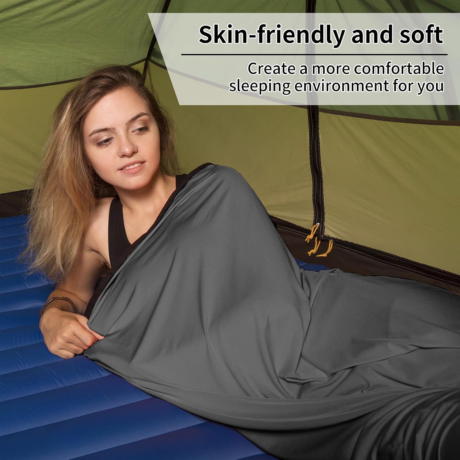 Detalle de Naturehike Ultralight Hut Sleeping Bag Liner (liner only) – 340g, high elasticity travel sheet