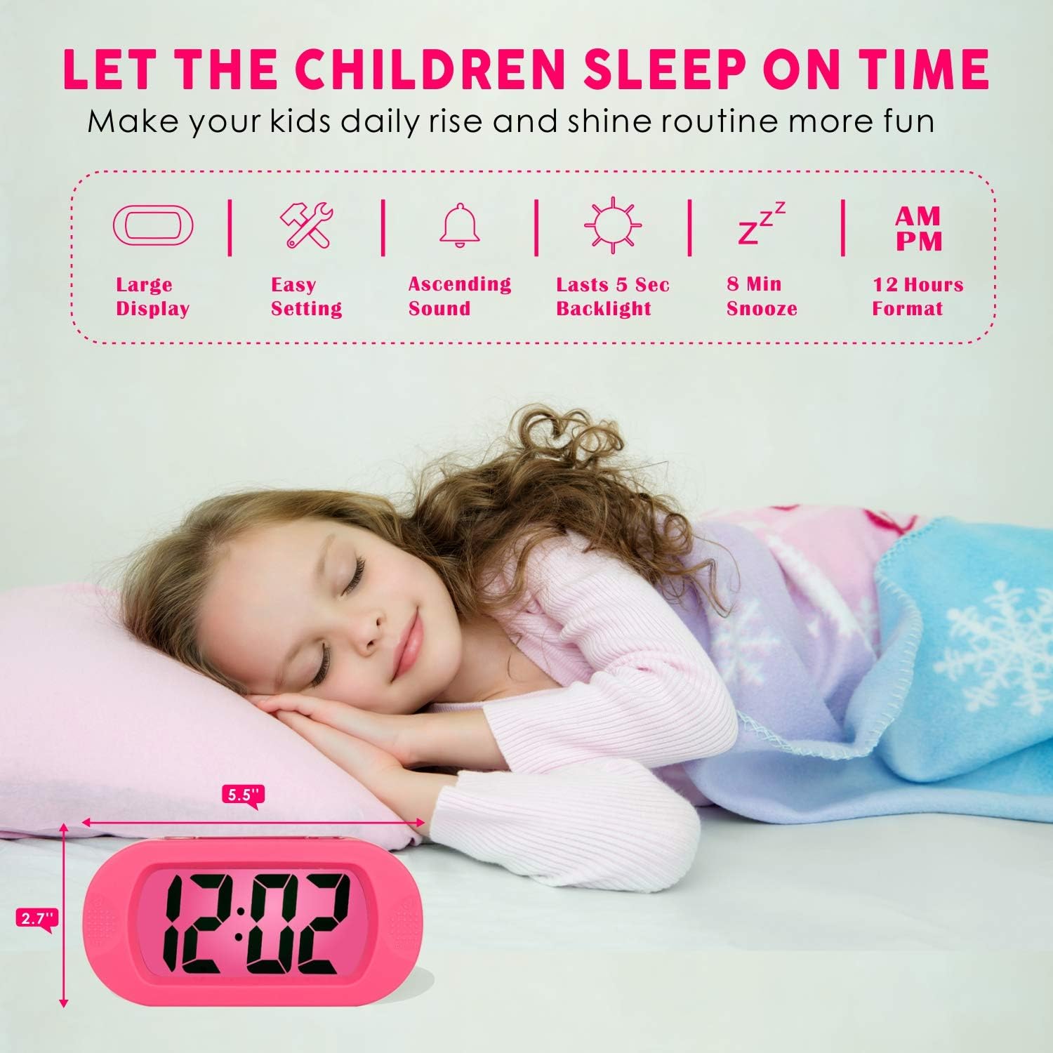 Detalle de Plumeet digital alarm clock, snooze, 1.5V