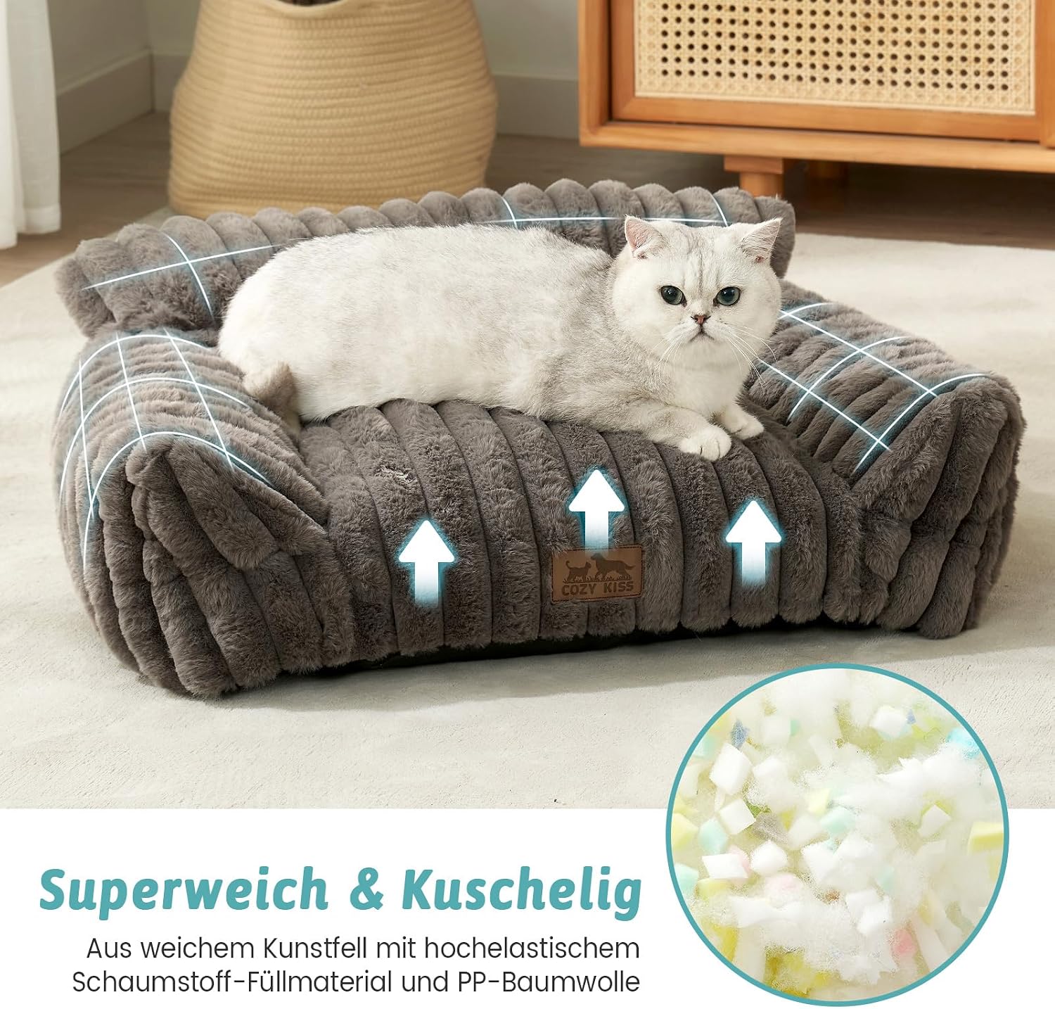 Thumbnail 2 de COZY KISS Katzenbett mit 65x44x30 cm