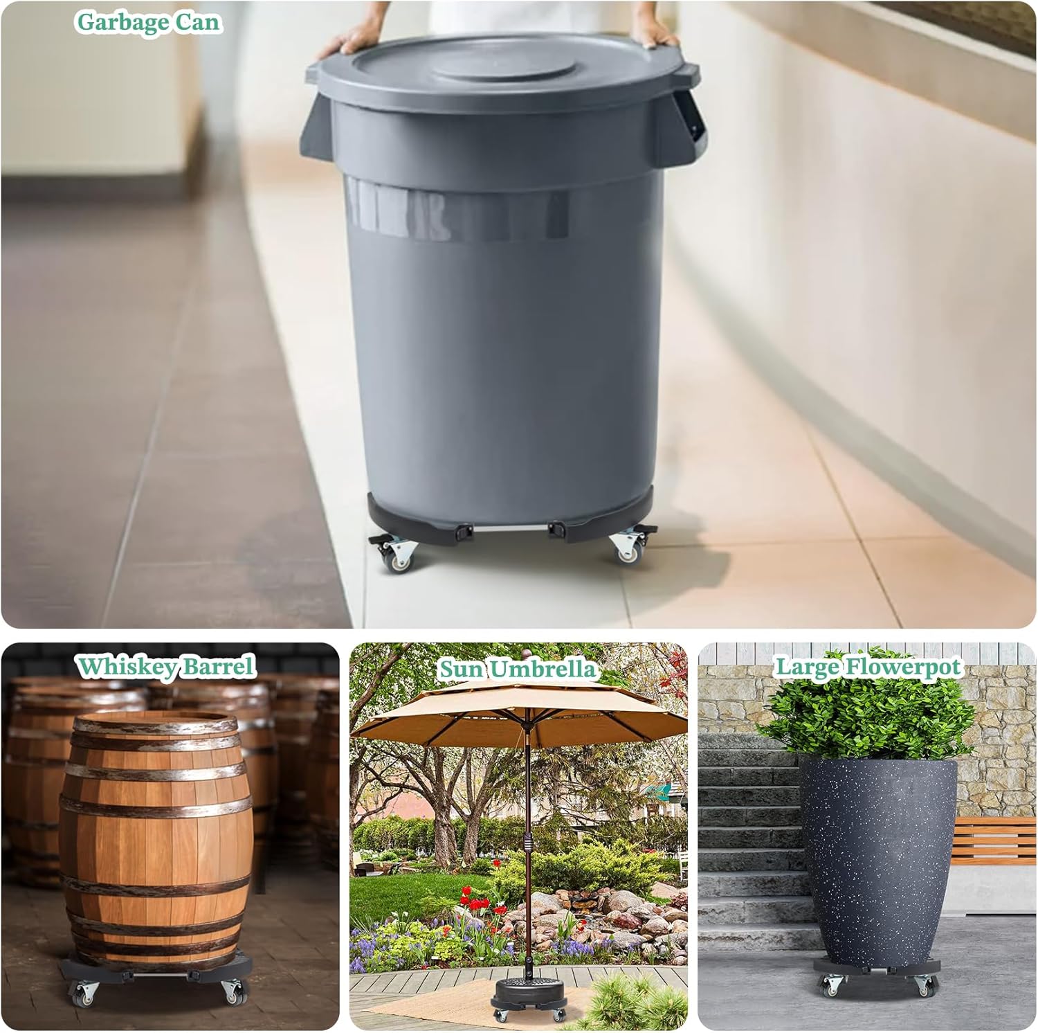 Thumbnail 6 de W B D WEIBIDA sottovaso con ruote Ø 40–54 cm e portata fino a 200 kg (modello con ruote a 360°)