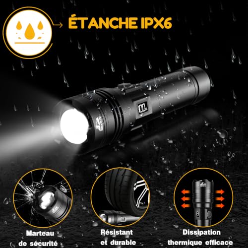 Thumbnail 8 de BEYSTE Lampe Torche LED Ultra Puissante 1 000 000 Lumens, Zoomable