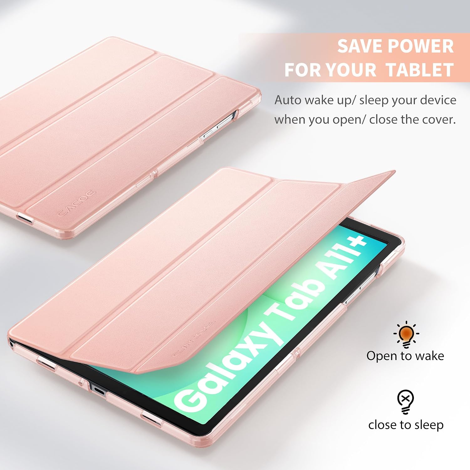 Thumbnail 2 de CACOE Hülle für Samsung Galaxy Tab A11+ Plus 11 Zoll 2025 / A9+ Plus 2023 – Rosa, Ultra Dünn, transluzent matte Rückseite