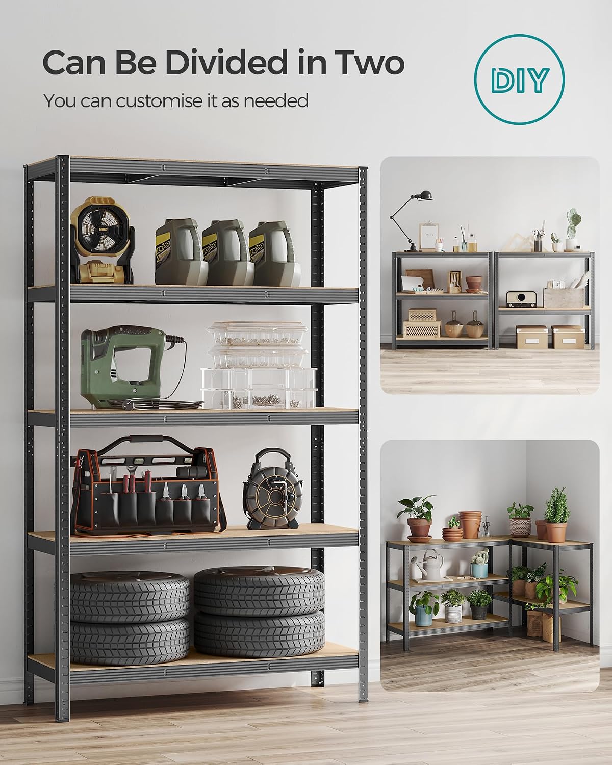 Thumbnail 6 de SONGMICS GLR060G01 5-Tier Shelving Unit, 750 kg, 60 x 120 x 200 cm