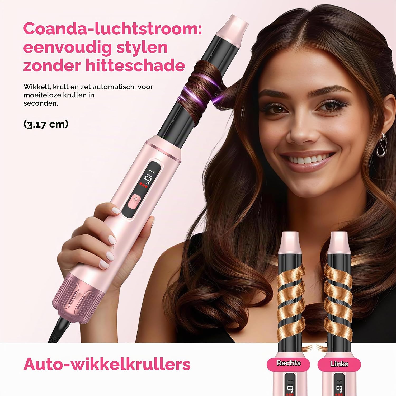 Detalle 2 de Atopskins Styler 5-in-1 heteluchtstyler met lcd-display, 3 warmtestanden en 1000 W