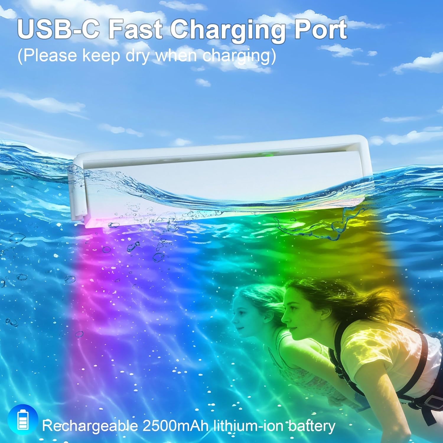 Thumbnail 5 de Lumières LED Sous l'Eau pour Piscine Sans Fil et Rechargeables ( Lot de 2 ) – Submersibles, Télécommande RF