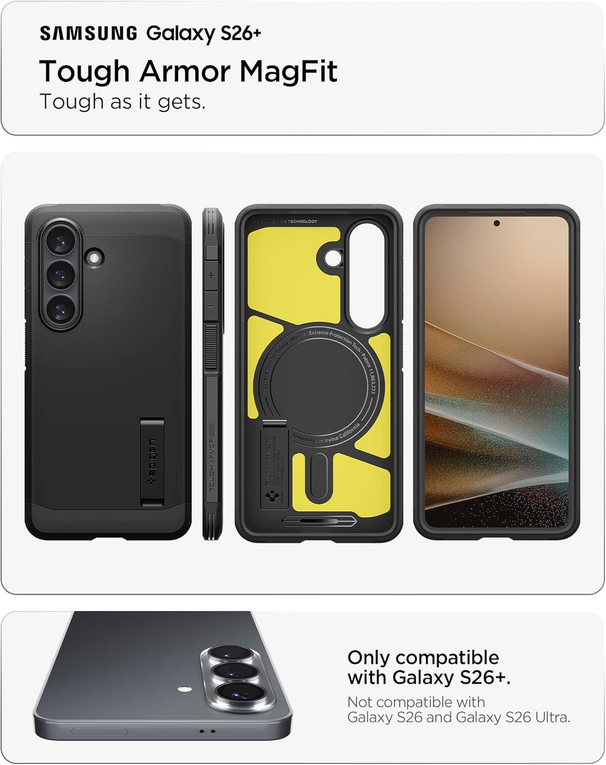 Thumbnail 1 de Spigen Tough Armor MagFit Case for Galaxy S26 Plus with Kickstand — Military-Grade Protection with MagSafe